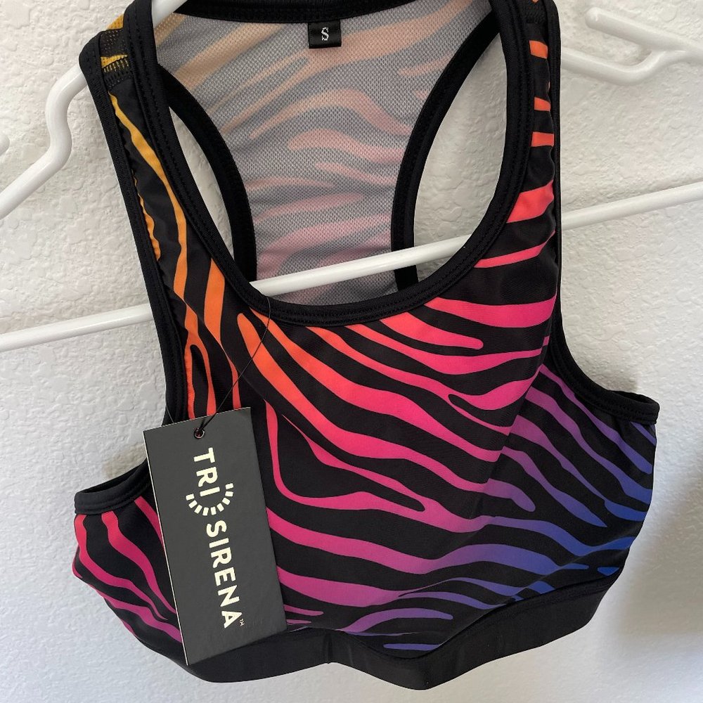 Tri Sirena animal print light support sports bra